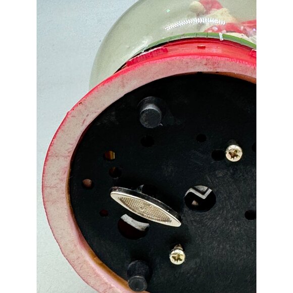 Santa & Snowman Christmas Snow Globe tree jolly snowflakes red green 6" READ - Picture 10 of 11